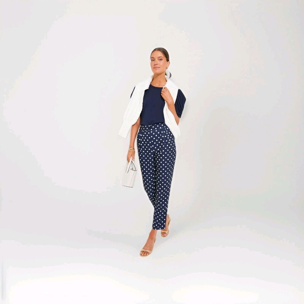Tuckernuck blue polka Dot pixi pants XL